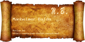 Manheimer Balda névjegykártya